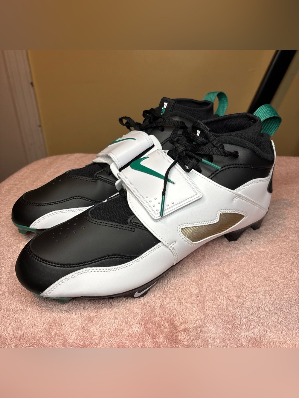 NIKE Diamond Turf Vapor Edge TD Football Cleats Mens Sz 13 Emerald White Black